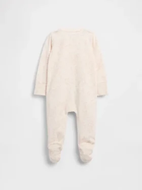 Tutina con piedini in cotone biologico a motivi floreali per neonati