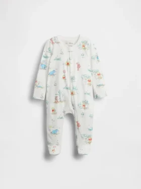 Tutina con piedini in cotone biologico Winnie the Pooh per neonati