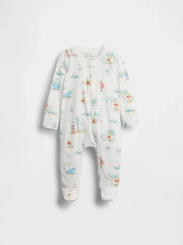 Tutina con piedini in cotone biologico Winnie the Pooh per neonati