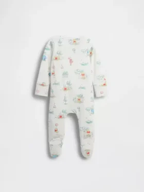 Tutina con piedini in cotone biologico Winnie the Pooh per neonati