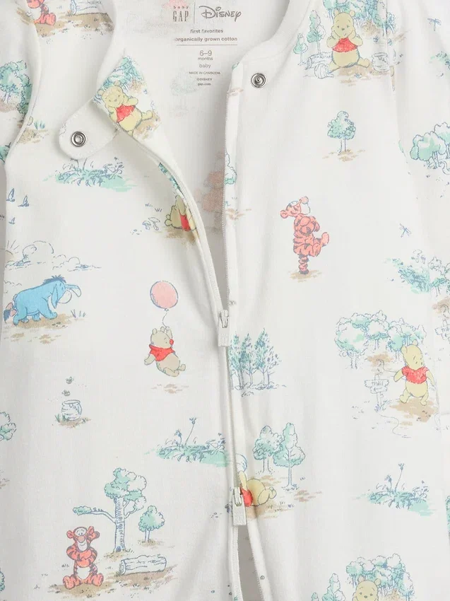 Tutina con piedini in cotone biologico Winnie the Pooh per neonati