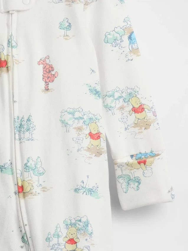 Tutina con piedini in cotone biologico Winnie the Pooh per neonati