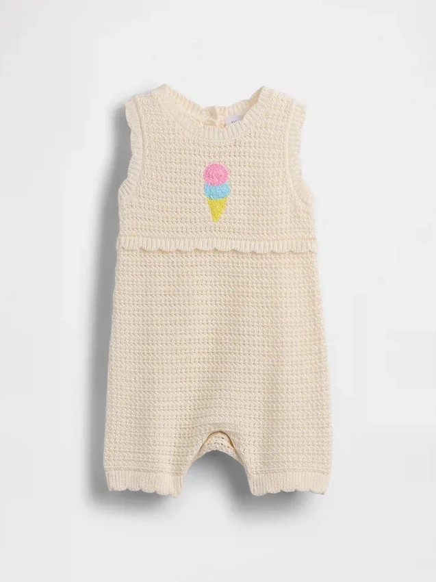 Tutina corta all’uncinetto Baby Ice Cream