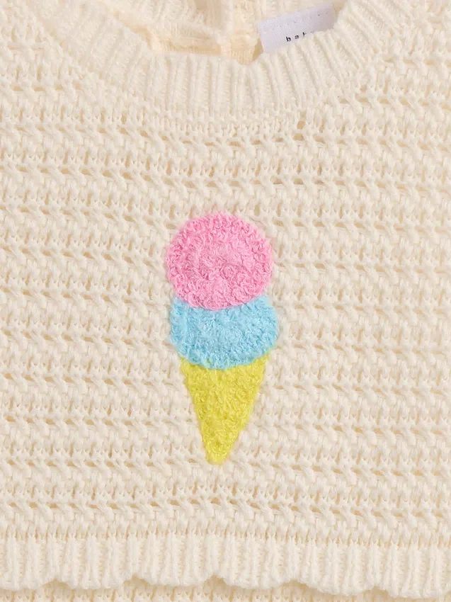 Tutina corta all’uncinetto Baby Ice Cream