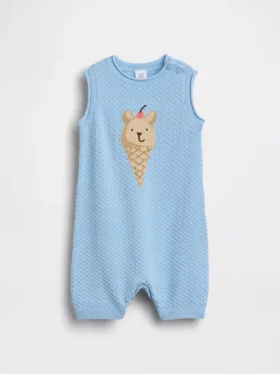 Tutina corta all’uncinetto Baby Ice Cream Bear