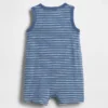 Tutina corta Henley in cotone biologico per neonati