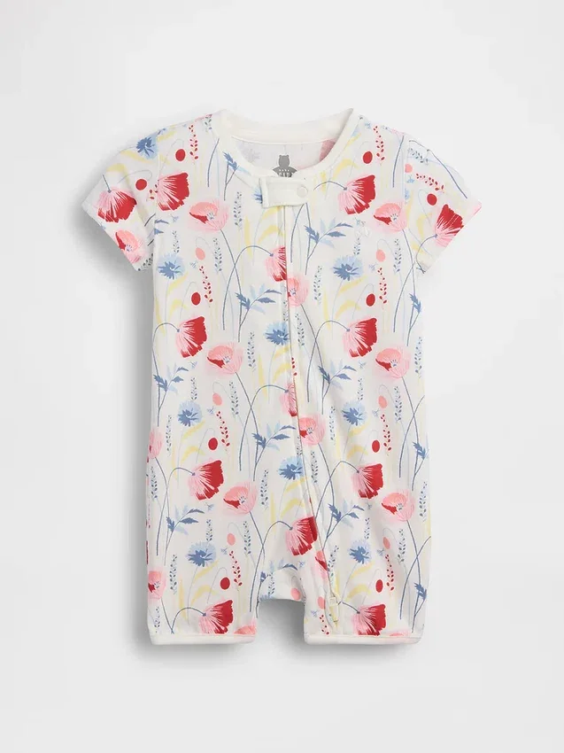 Tutina corta in cotone biologico "Baby First Favorites"