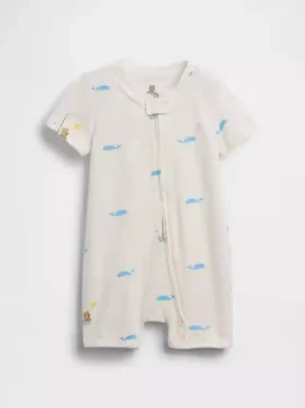 Tutina corta in cotone biologico "Baby First Favorites"