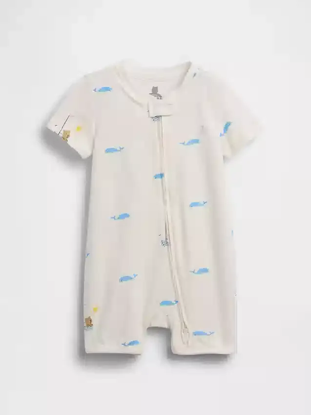 Tutina corta in cotone biologico "Baby First Favorites"