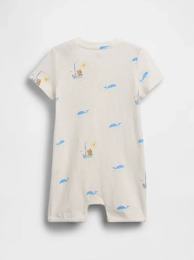 Tutina corta in cotone biologico "Baby First Favorites"