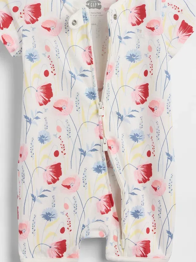 Tutina corta in cotone biologico "Baby First Favorites"