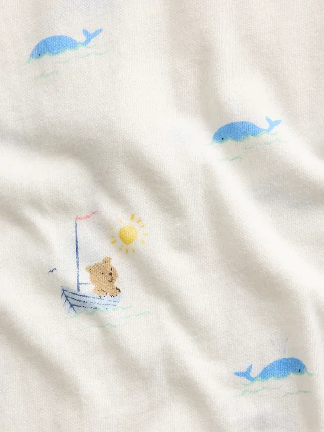 Tutina corta in cotone biologico "Baby First Favorites"