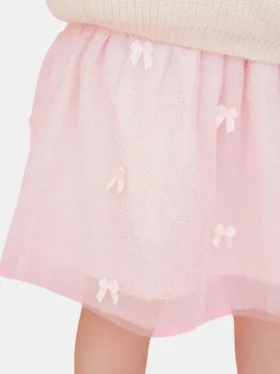 Tutu con fiocchi rosa cipria “Sweet Wink”