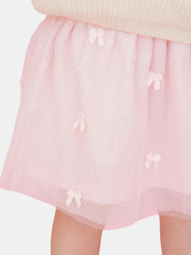 Tutu con fiocchi rosa cipria “Sweet Wink”