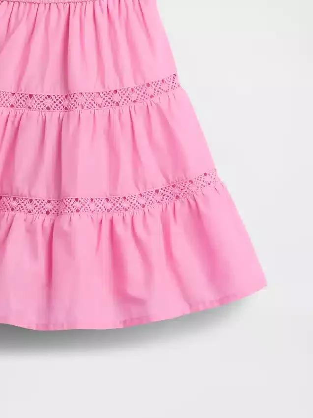 Vestito a balze con bordi in pizzo per neonato & bebè