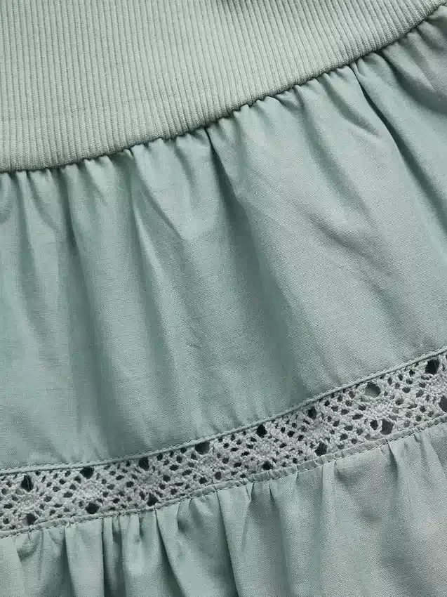 Vestito a balze con bordi in pizzo per neonato & bebè