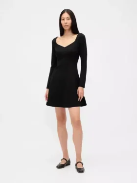 Vestito a corpetto con scollo a cuore in maglia doppia