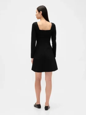 Vestito a corpetto con scollo a cuore in maglia doppia