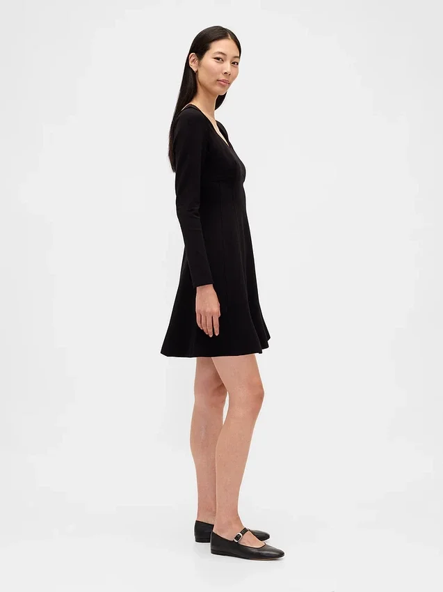 Vestito a corpetto con scollo a cuore in maglia doppia