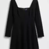 Vestito a corpetto con scollo a cuore in maglia doppia
