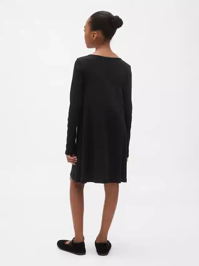 Vestito a costine con fiocco per bambina