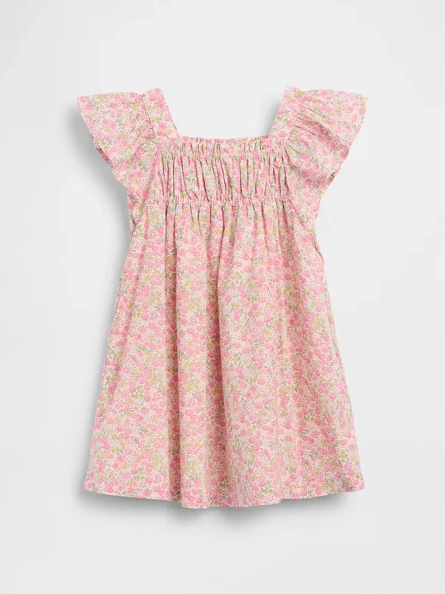 Vestito a fiori con maniche svolazzanti per neonato & bebè