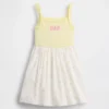 Vestito a grembiule in tessuti misti per neonato & bebè