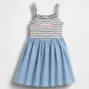Vestito a grembiule in tessuti misti per neonato & bebè