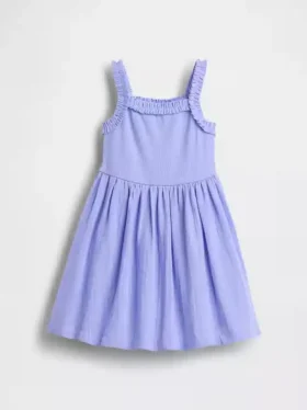 Vestito a grembiule in tessuti misti per neonato & bebè