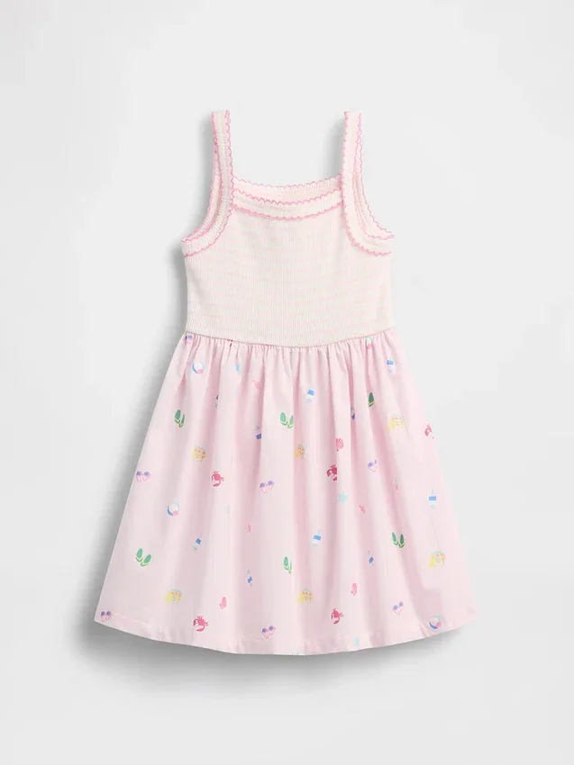 Vestito a grembiule in tessuti misti per neonato & bebè