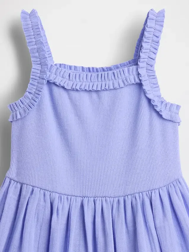 Vestito a grembiule in tessuti misti per neonato & bebè