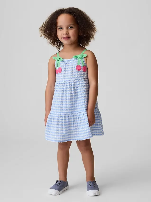 Vestito a quadretti con ciliegie per neonato & bebè