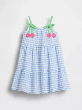 Vestito a quadretti con ciliegie per neonato & bebè