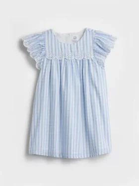 Vestito a quadretti con occhielli per neonato & bebè