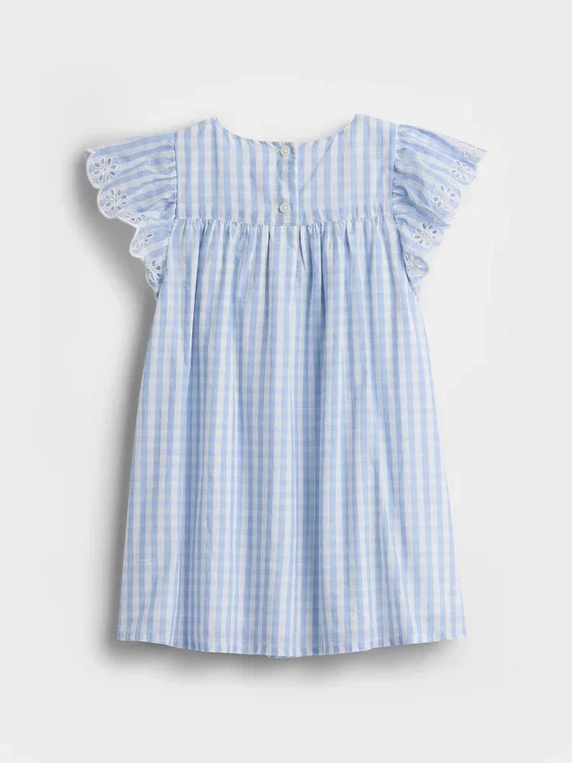 Vestito a quadretti con occhielli per neonato & bebè