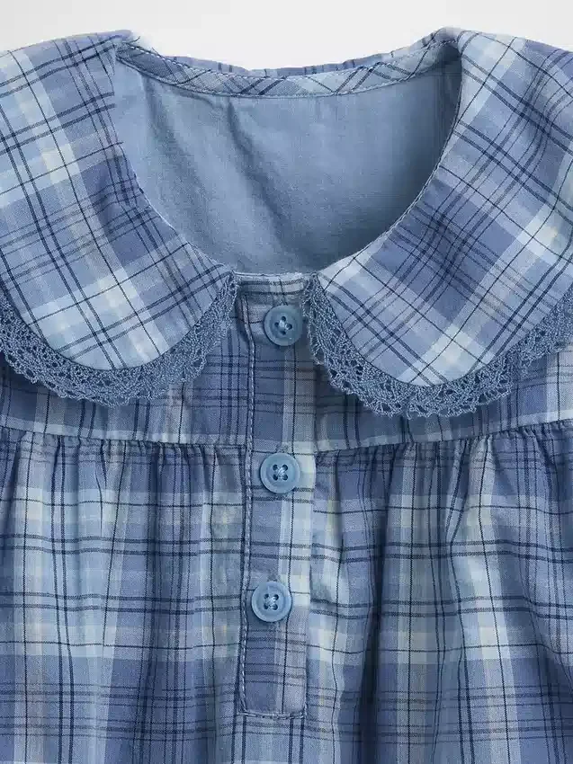 Vestito a quadri con colletto per neonati