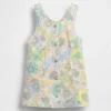 Vestito a salopette in denim a fiori per neonato & bebè