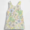 Vestito a salopette in denim a fiori per neonato & bebè