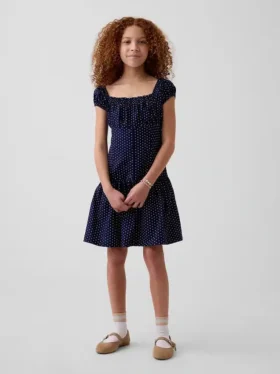 Vestito a vita bassa a pois per bambini