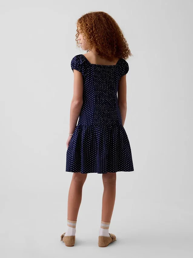 Vestito a vita bassa a pois per bambini
