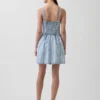 Vestito a vita bassa in denim a righe ultra morbido