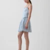 Vestito a vita bassa in denim a righe ultra morbido