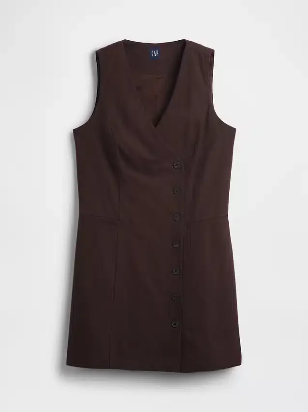 Vestito asimmetrico in misto lino