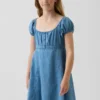 Vestito babydoll in denim per bambini