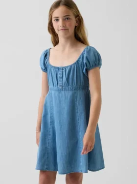 Vestito babydoll in denim per bambini