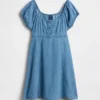 Vestito babydoll in denim per bambini
