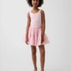 Vestito canotta a balze in tessuto misto per bambini