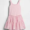 Vestito canotta a balze in tessuto misto per bambini