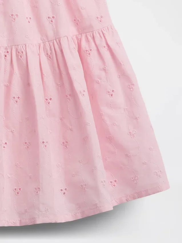 Vestito canotta a balze in tessuto misto per bambini