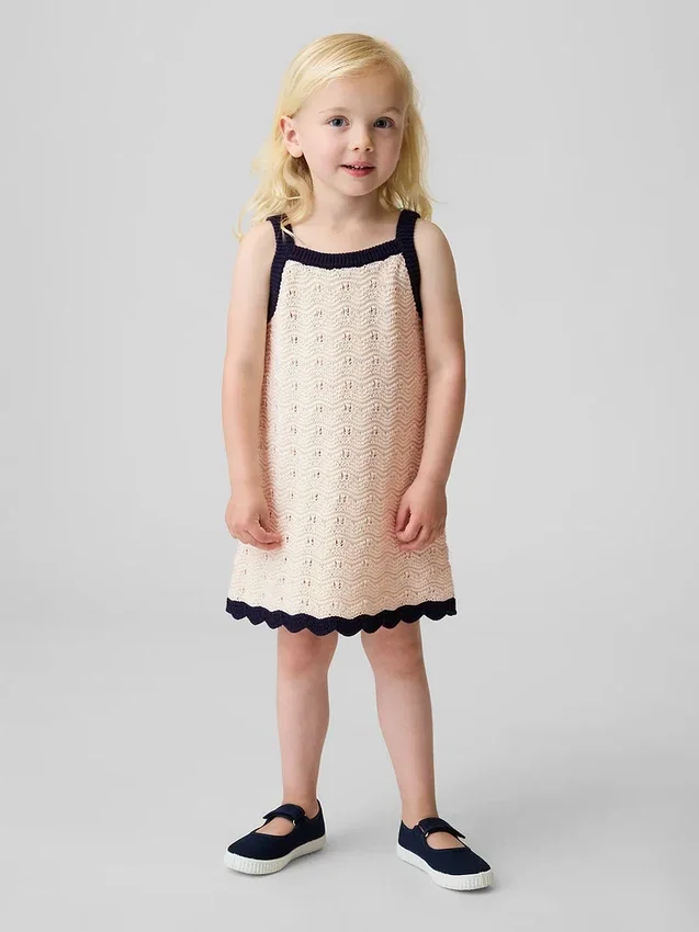 Vestito canotta all’uncinetto per bambini